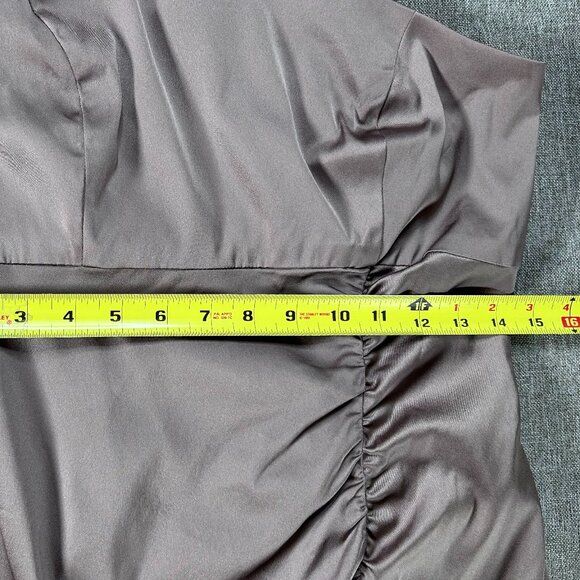 Donna Ricco A-Line Dress Women's 6 One Shoulder Party Cocktail Brown-ish Gray - Picture 12 of 13